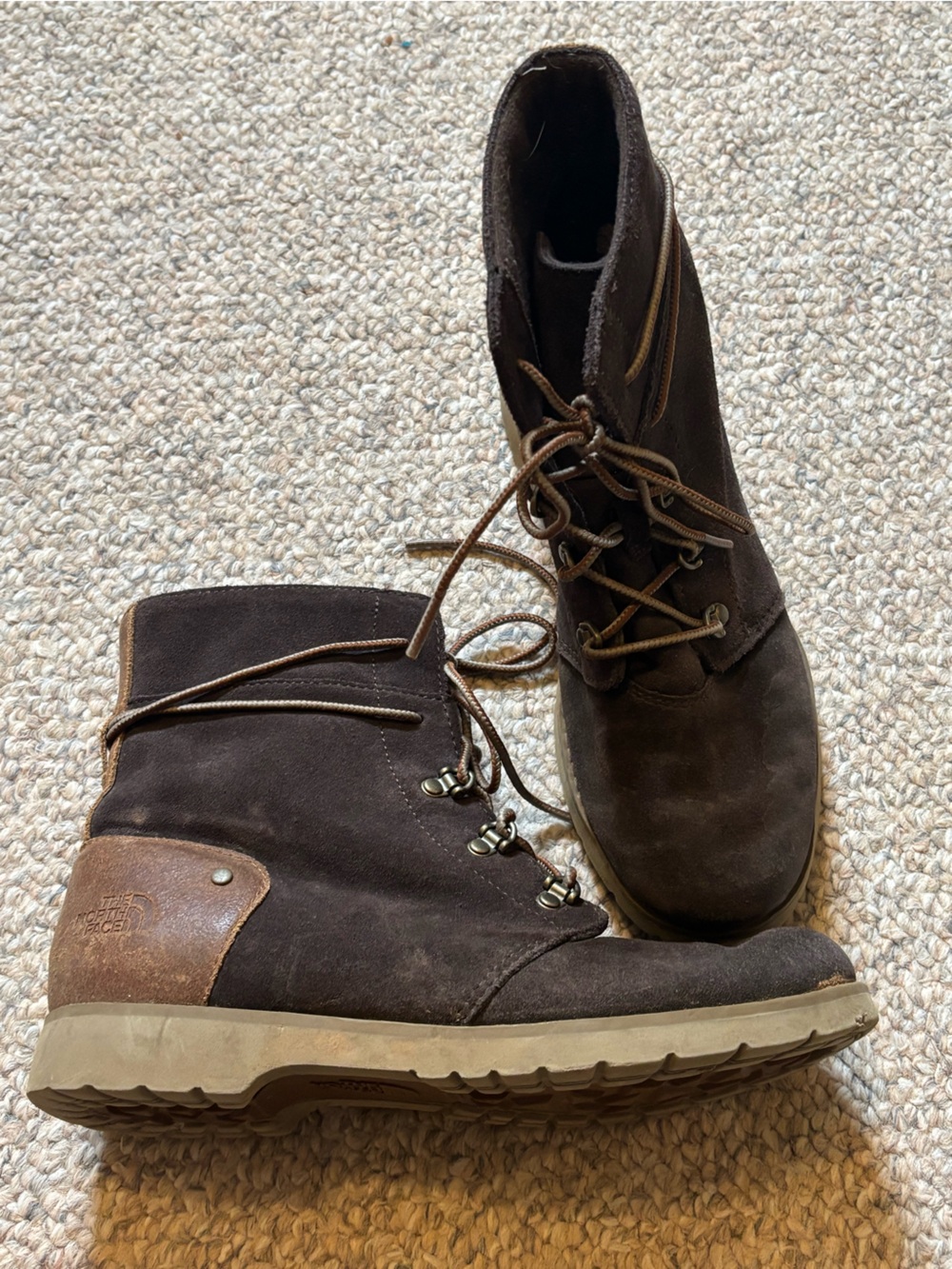 North Face Women’s Dark Brown Suede Lace-Up Casual ankle Boots